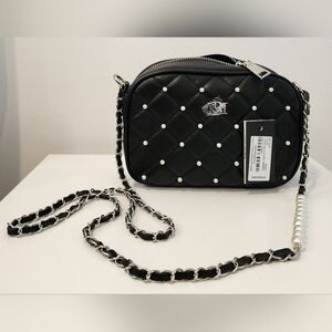 Badgley Mischka Diamond Quilted Crossbody Camera Bag. NWT.